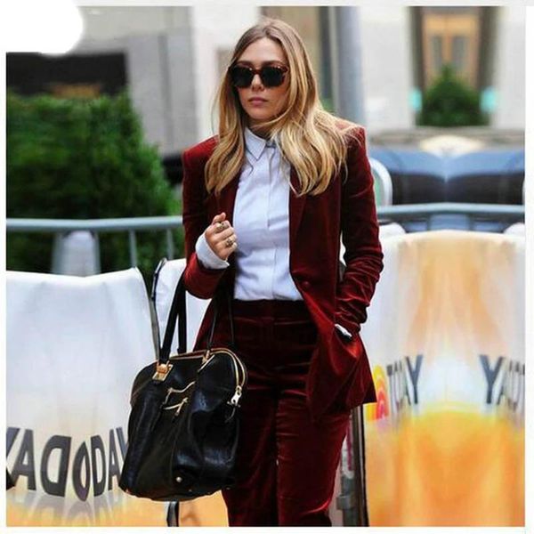 wine red women business suits two piece slim ladies formal pant suit office uniform design female trouser custom made women's pants, White
wine red women business suits two piece slim ladies formal pant suit office uniform design female trouser custom made women's pants, White