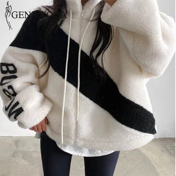 genayooa korean lambswool padded jacket streetwear long sleeve warm patchwork letter ladies coats and jackets with zipper winter 210417, Black;brown
genayooa korean lambswool padded jacket streetwear long sleeve warm patchwork letter ladies coats and jackets with zipper winter 210417, Black;brown