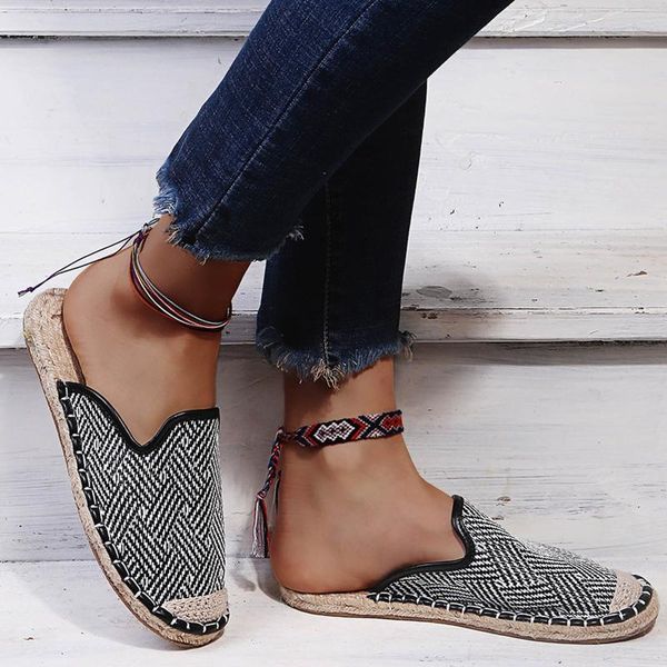 slippers summer sandals women's slip-on lazy round toe flat beach casual weave roman shoes drop #40, Black
slippers summer sandals women's slip-on lazy round toe flat beach casual weave roman shoes drop #40, Black
