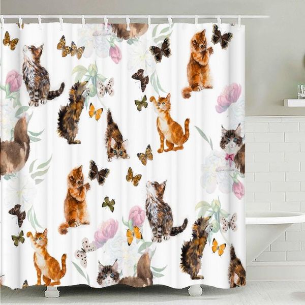 shower curtains cute cat print curtain waterproof polyester fabric 3d lovely butterfly flower bathroom with hooks home decoration
shower curtains cute cat print curtain waterproof polyester fabric 3d lovely butterfly flower bathroom with hooks home decoration