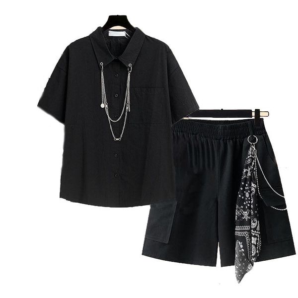 women's tracksuits 2022 summer chain short-sleeved shirt+five point cargo shorts pants two-piece set t shirt chian and, Gray
women's tracksuits 2022 summer chain short-sleeved shirt+five point cargo shorts pants two-piece set t shirt chian and, Gray
