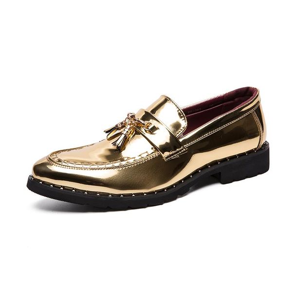 brogue shoes man fashion luxury rivets tassel patent leather pointed toe slip on business wedding party office derby dress, Black
brogue shoes man fashion luxury rivets tassel patent leather pointed toe slip on business wedding party office derby dress, Black