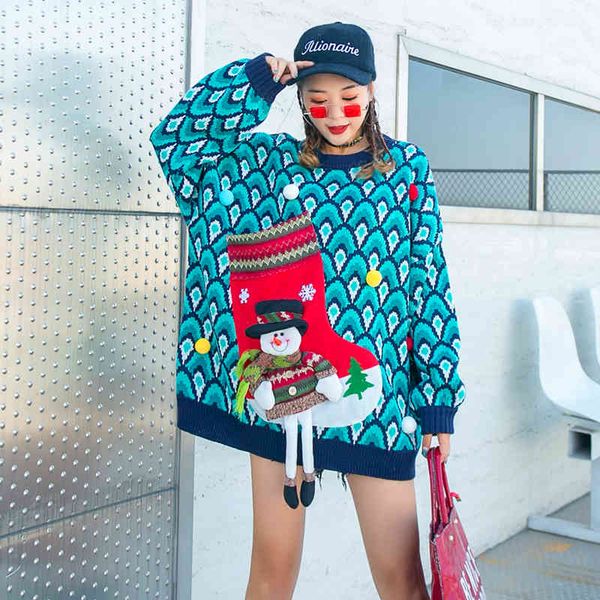 europe season autumn and winter female christmas sweater heavy retro jacquard outer wear knife, White;black
europe season autumn and winter female christmas sweater heavy retro jacquard outer wear knife, White;black