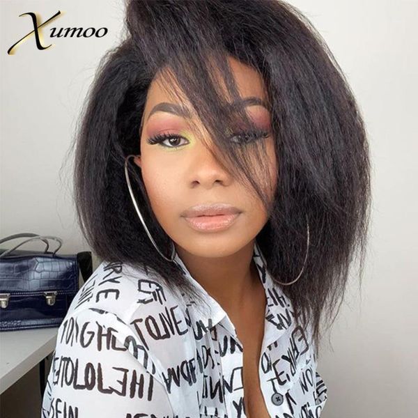 kinky straight human hair wigs bob t-part lace front balck short remy with bangs for black women1, Black;brown
kinky straight human hair wigs bob t-part lace front balck short remy with bangs for black women1, Black;brown
