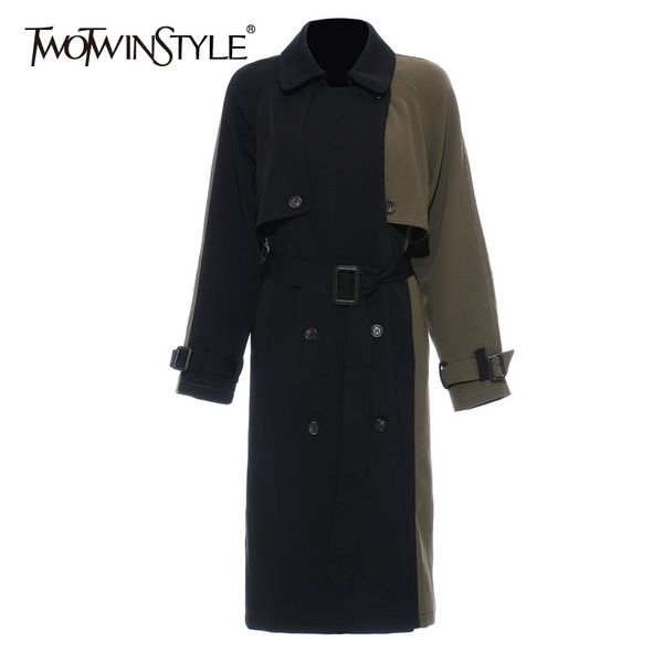 patchwork hit color windbreaker for women lapel long sleeve high waist sashes asymmetrical trench female 210524, Tan;black
patchwork hit color windbreaker for women lapel long sleeve high waist sashes asymmetrical trench female 210524, Tan;black