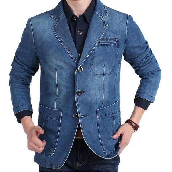 men's suits & blazers mens denim blazer men fashion cotton vintage suit outerwear male blue coat jacket slim fit jeans, White;black
men's suits & blazers mens denim blazer men fashion cotton vintage suit outerwear male blue coat jacket slim fit jeans, White;black