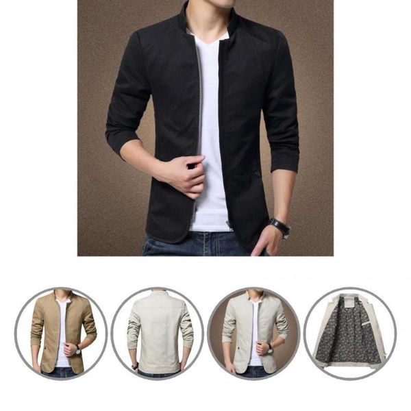 men's jackets wear resistant fabulous stand collar cardigan business jacket buttons coat long sleeve for interview, Black;brown
men's jackets wear resistant fabulous stand collar cardigan business jacket buttons coat long sleeve for interview, Black;brown