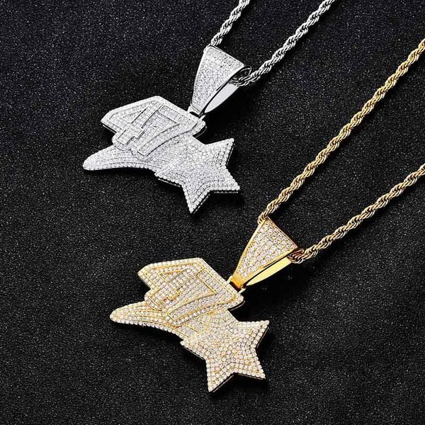 charms janry creative number 47 stars pendant necklace micro-inlaid zircon men women hip hop with 60cm chain, Bronze;silver
charms janry creative number 47 stars pendant necklace micro-inlaid zircon men women hip hop with 60cm chain, Bronze;silver
