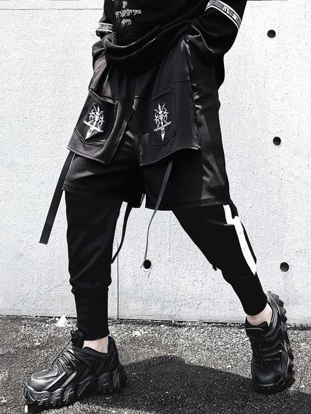men's pants men hip hop joggers elastic waist japanese streetwear harajuku, Black
men's pants men hip hop joggers elastic waist japanese streetwear harajuku, Black
