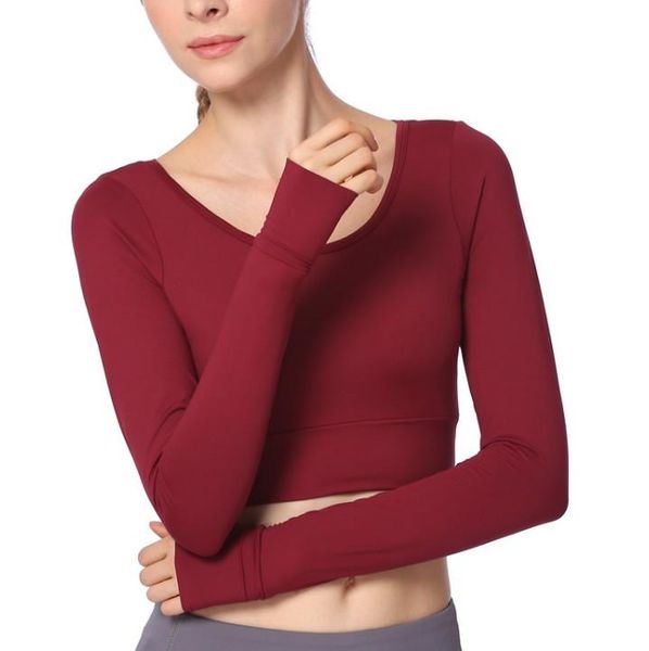 yoga outfits solid breathable backless long sleeve t-shirt quick dry gym fitness women crop workout clothing shirts, White;red
yoga outfits solid breathable backless long sleeve t-shirt quick dry gym fitness women crop workout clothing shirts, White;red