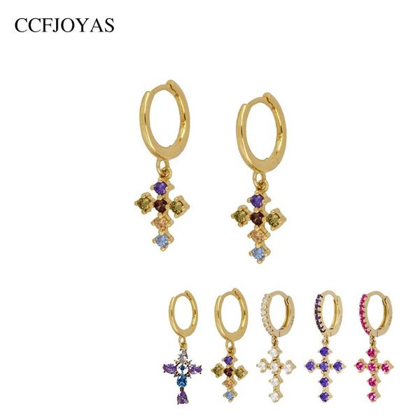 hoop & huggie ccfjoyas 925 sterling silver cross earrings women charming rainbow/purple/rose red/white color zircon gold, Golden;silver
hoop & huggie ccfjoyas 925 sterling silver cross earrings women charming rainbow/purple/rose red/white color zircon gold, Golden;silver