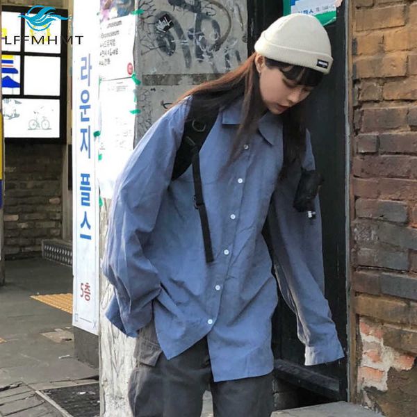 women's blouses & shirts women spring fall korean solid color long sleeve lapel blue blouse office lady vintage casual bf style oversiz, White
women's blouses & shirts women spring fall korean solid color long sleeve lapel blue blouse office lady vintage casual bf style oversiz, White