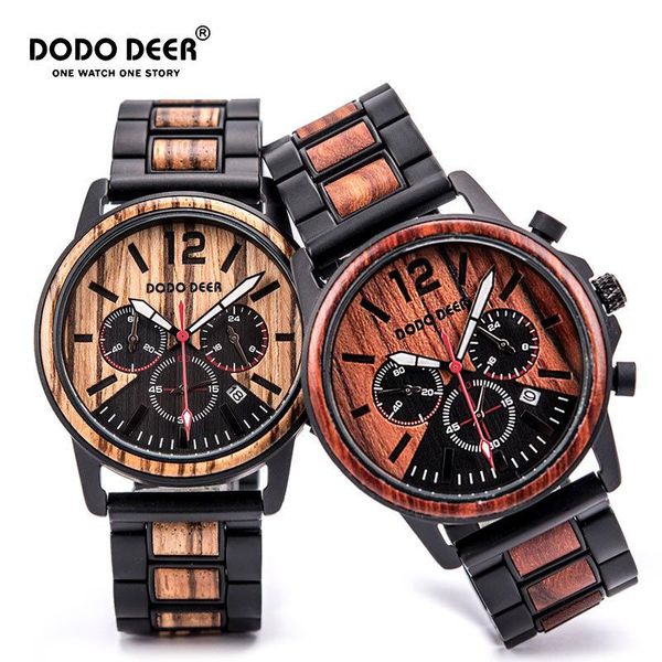 wristwatches dodo deer wooden watch men women luxury watches chronograph date quartz wristwatch versatile timepieces s box, Slivery;brown
wristwatches dodo deer wooden watch men women luxury watches chronograph date quartz wristwatch versatile timepieces s box, Slivery;brown