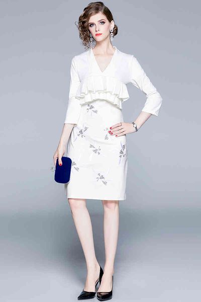 elegant designer women autumn embroidery floral dress slim work business office party sheath bodycon pencil dresses vestido 210525, Black;gray
elegant designer women autumn embroidery floral dress slim work business office party sheath bodycon pencil dresses vestido 210525, Black;gray