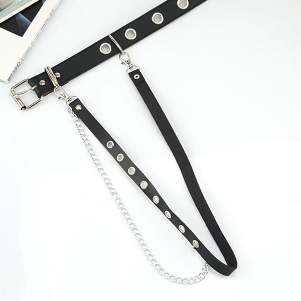 belts women adjustable chain belt punk hip-hop with gothic leather waist for female, Black;brown
belts women adjustable chain belt punk hip-hop with gothic leather waist for female, Black;brown