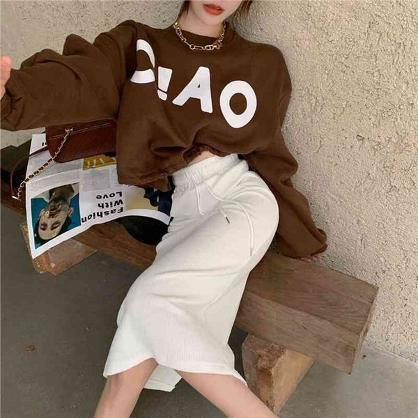 casual pullovers o neck long sleeve letter hoodies crop loose drawstring high waist bodycon skirt fashion autumn sets, White
casual pullovers o neck long sleeve letter hoodies crop loose drawstring high waist bodycon skirt fashion autumn sets, White