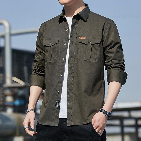 men's casual shirts 2021 spring autumn men oversized male fashion long sleeve tooling slim pockets clothing blouses o183, White;black
men's casual shirts 2021 spring autumn men oversized male fashion long sleeve tooling slim pockets clothing blouses o183, White;black