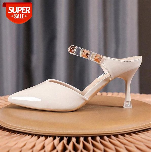 high-heeled sandals women's toe cap rivet outer wear fashionable korean style slippers heels #nn2q, Black
high-heeled sandals women's toe cap rivet outer wear fashionable korean style slippers heels #nn2q, Black