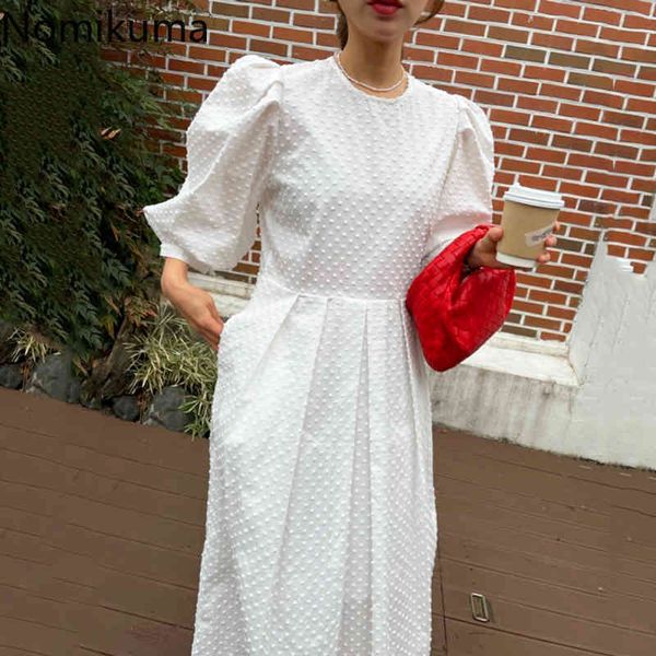 nomikuma korean 3d dot women dress puff short sleeve o-neck vestidos femme spring high waist a-line elegant dresses 6f343 210427, Black;gray
nomikuma korean 3d dot women dress puff short sleeve o-neck vestidos femme spring high waist a-line elegant dresses 6f343 210427, Black;gray