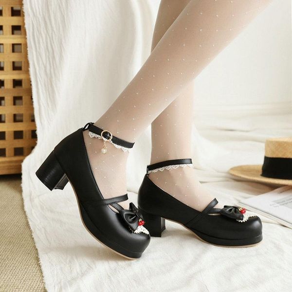 sweet bow girl college student lolita shoes fashion pu leather mary janes women vintage round toe med heel pumps dress, Black
sweet bow girl college student lolita shoes fashion pu leather mary janes women vintage round toe med heel pumps dress, Black