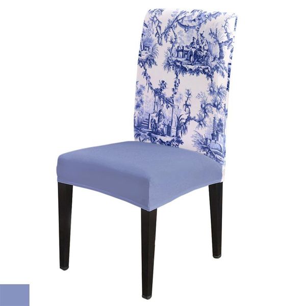 blue chinoiserie toile chair covers wedding party decor dining spandex elastic printing 
blue chinoiserie toile chair covers wedding party decor dining spandex elastic printing
