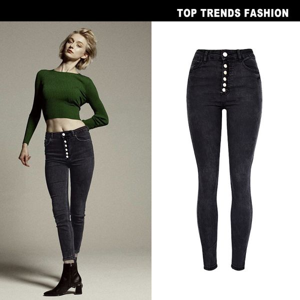 women's high waist black ultra-high elastic acid pickling rotten breasted denim pants leggings wear, Blue
women's high waist black ultra-high elastic acid pickling rotten breasted denim pants leggings wear, Blue