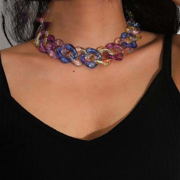 exaggerated big acrylic ccb chunky chain necklace women collares punk rainbow thick link circle round men neck jewelry pendant necklaces, Silver
exaggerated big acrylic ccb chunky chain necklace women collares punk rainbow thick link circle round men neck jewelry pendant necklaces, Silver