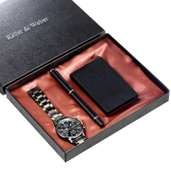 wristwatches birthday gift watch set for male business quartz men card holder case signing pen present company anniversary gifts, Slivery;brown
wristwatches birthday gift watch set for male business quartz men card holder case signing pen present company anniversary gifts, Slivery;brown
