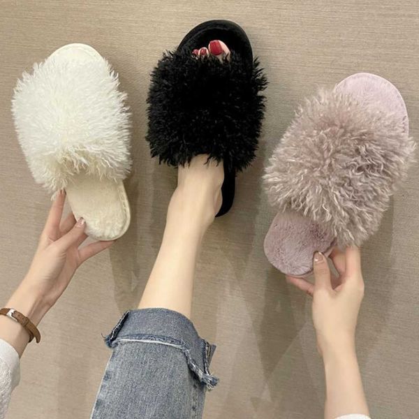 winter women house furry slippers fashion faux fur warm comfortable flats shoes female home plush qq907 210625, Black
winter women house furry slippers fashion faux fur warm comfortable flats shoes female home plush qq907 210625, Black