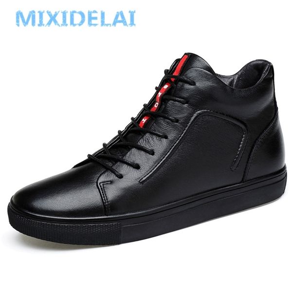 mixidelai 100% genuine leather men ankle boots winter high snow keep warm flats shoes 211106, Black
mixidelai 100% genuine leather men ankle boots winter high snow keep warm flats shoes 211106, Black