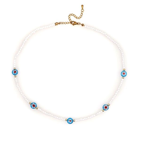 chokers go2boho white beaded necklaces millefiori flower charm choker necklace for women simple party jewelry stainless steel clasp, Golden;silver
chokers go2boho white beaded necklaces millefiori flower charm choker necklace for women simple party jewelry stainless steel clasp, Golden;silver