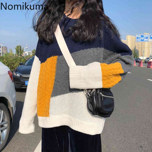 nomikuma sweater womencontrast color o neck long sleeve pullover autumn winter casual loose knitted jumpers coat fashion 3d482 210514, White;black
nomikuma sweater womencontrast color o neck long sleeve pullover autumn winter casual loose knitted jumpers coat fashion 3d482 210514, White;black