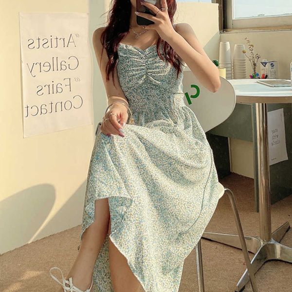 floral strap dres summer sleeveless midi vintage female casual party beach korean clothing 210604, Black;gray
floral strap dres summer sleeveless midi vintage female casual party beach korean clothing 210604, Black;gray