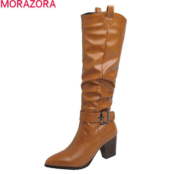 boots morazora 2021 arrival fashion knee high thick heels pointed toe ladies shoes winter keep warm women, Black
boots morazora 2021 arrival fashion knee high thick heels pointed toe ladies shoes winter keep warm women, Black