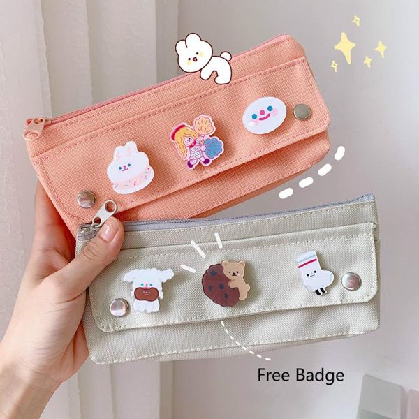 pencil bags korean cute large capacity bag stationery with badge kawaii school brush canvas storage pencilcase pouch
pencil bags korean cute large capacity bag stationery with badge kawaii school brush canvas storage pencilcase pouch