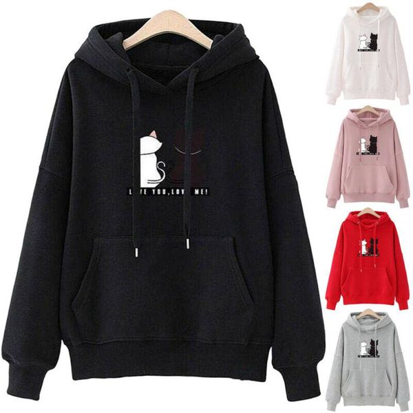women's hoodies & sweatshirts women cute cat hoodie casual long sleeve sports solid pocket loose sweatshirt hooded jumper pullover slim, Black
women's hoodies & sweatshirts women cute cat hoodie casual long sleeve sports solid pocket loose sweatshirt hooded jumper pullover slim, Black