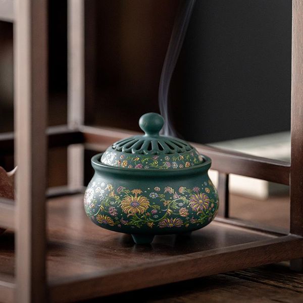 fragrance lamps ceramic cloisonne plate incense burner stick road enamel color decorative ornaments
fragrance lamps ceramic cloisonne plate incense burner stick road enamel color decorative ornaments
