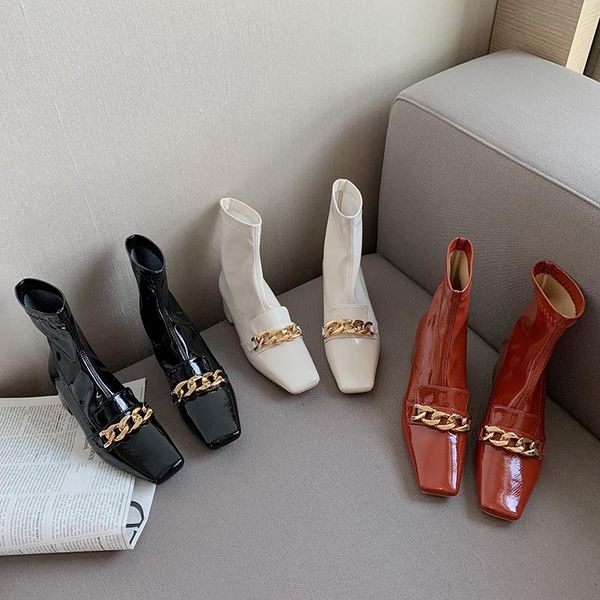 boots square toe women sock booties bling patent leather stretch slip on thick mid heels black red white shoes woman winter shoe
boots square toe women sock booties bling patent leather stretch slip on thick mid heels black red white shoes woman winter shoe