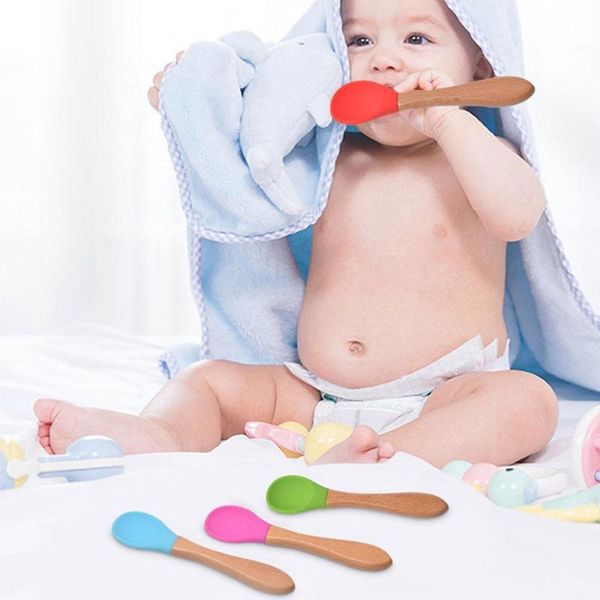 cups, dishes & utensils 2pcs baby silicone spoon fork wooden handle cutlery color candy feeding soft set y0r7
cups, dishes & utensils 2pcs baby silicone spoon fork wooden handle cutlery color candy feeding soft set y0r7