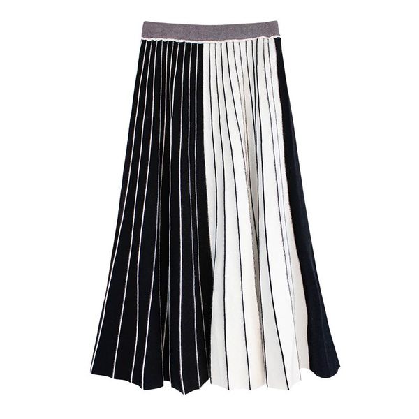 skirts fashion black white color block stitch knitted midi skirt flared pleated autumn winter women elastic high waist
skirts fashion black white color block stitch knitted midi skirt flared pleated autumn winter women elastic high waist