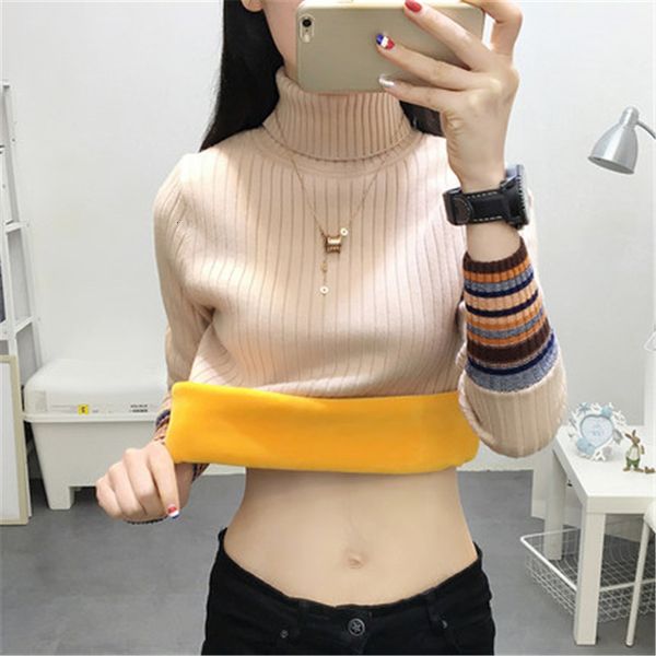 women's sweaters autumn winter warm plus velvet fashion turtleneck jumper slim knitted sweater pull femme long-sleeve pullover lad, White;black
women's sweaters autumn winter warm plus velvet fashion turtleneck jumper slim knitted sweater pull femme long-sleeve pullover lad, White;black