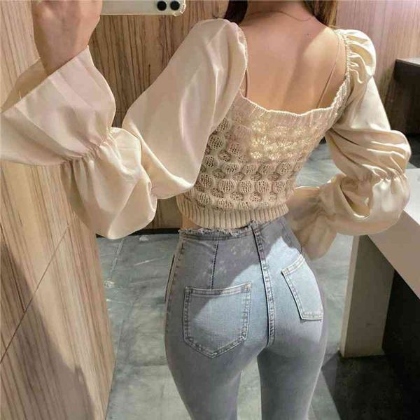 woman sweaters femme chandails spring and autumn off-the-shoulder sweater splicing pullover sweater female pull hiver, White;black
woman sweaters femme chandails spring and autumn off-the-shoulder sweater splicing pullover sweater female pull hiver, White;black