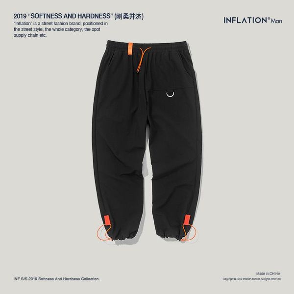 men's |2021 spring logo street personality fluorescent orange pull-rope tie feet men elastic halon pants, Black
men's |2021 spring logo street personality fluorescent orange pull-rope tie feet men elastic halon pants, Black