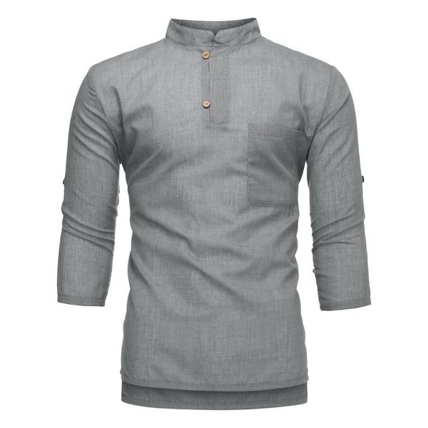 men's casual shirts summer pure color three quarter sleeve mens male fashion man blouse chemise homme 2021, White;black
men's casual shirts summer pure color three quarter sleeve mens male fashion man blouse chemise homme 2021, White;black