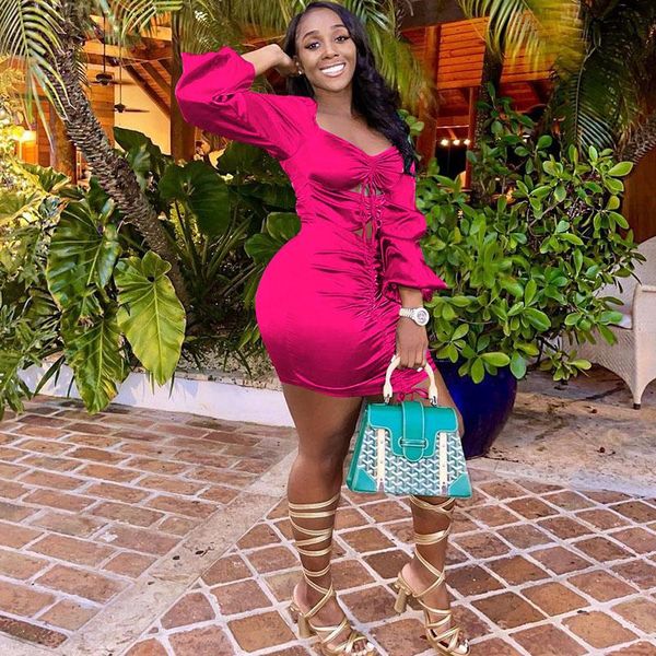 casual dresses ruched bandage mini dress women lantern sleeve glossy club birthday outfits festival clothing night bodycon party, Black;gray
casual dresses ruched bandage mini dress women lantern sleeve glossy club birthday outfits festival clothing night bodycon party, Black;gray