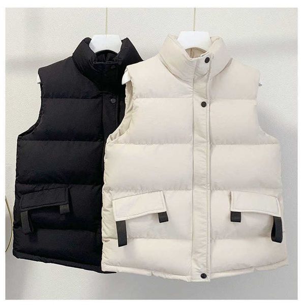 autumn winter cotton jacket vest women loose waistcoat zipper warm female white duck down coat sleeveless 210531, Black;white
autumn winter cotton jacket vest women loose waistcoat zipper warm female white duck down coat sleeveless 210531, Black;white