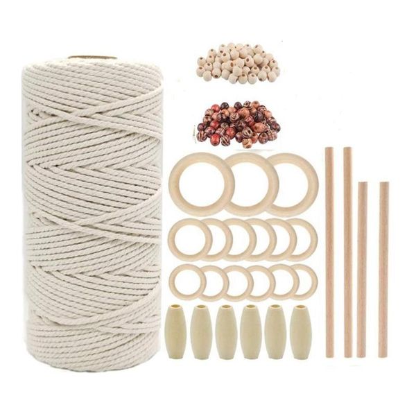 decorative objects & figurines natural macrame cord kit 100m 3mm cotton rope with wooden rings and beads for diy wall hanging craft knitting
decorative objects & figurines natural macrame cord kit 100m 3mm cotton rope with wooden rings and beads for diy wall hanging craft knitting