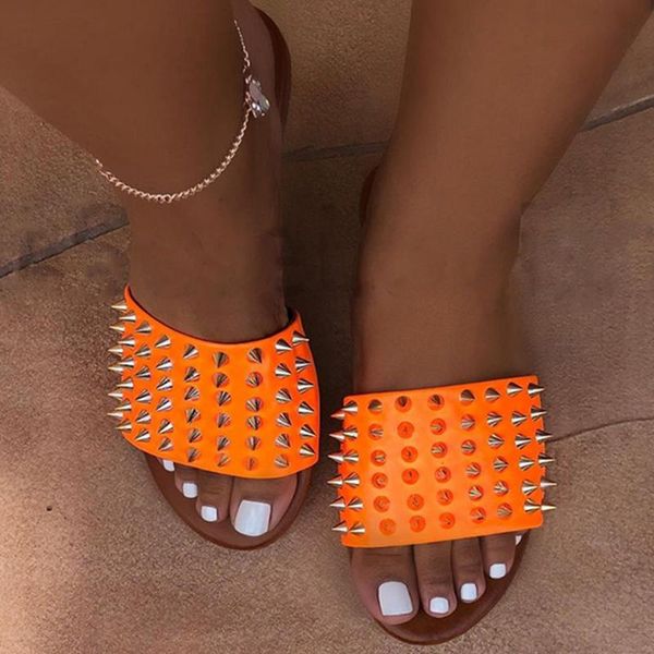 slippers summer women sandals beach rivet wild leather female candy color flip flops flat, Black
slippers summer women sandals beach rivet wild leather female candy color flip flops flat, Black