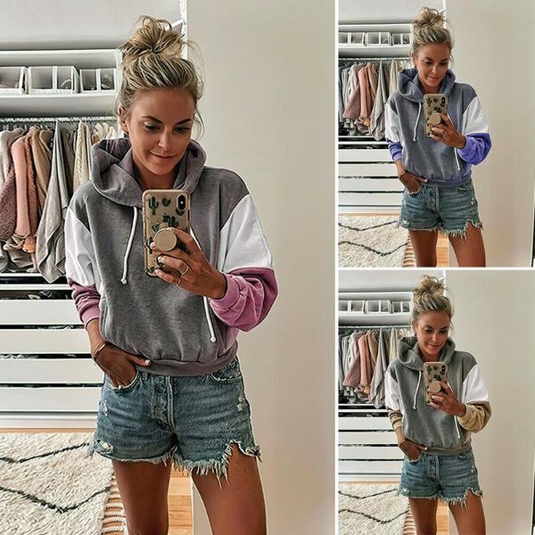 women's hoodies & sweatshirts plus size casual women hooded long sleeve patchwork sweatshirt jumper pullover loose s-xxl, Black
women's hoodies & sweatshirts plus size casual women hooded long sleeve patchwork sweatshirt jumper pullover loose s-xxl, Black