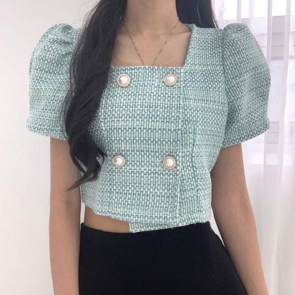 women's jackets jmprs korean square collar women short jacket summer puff sleeve chic pearl button ladies coat elegant causal clothes, Black;brown
women's jackets jmprs korean square collar women short jacket summer puff sleeve chic pearl button ladies coat elegant causal clothes, Black;brown